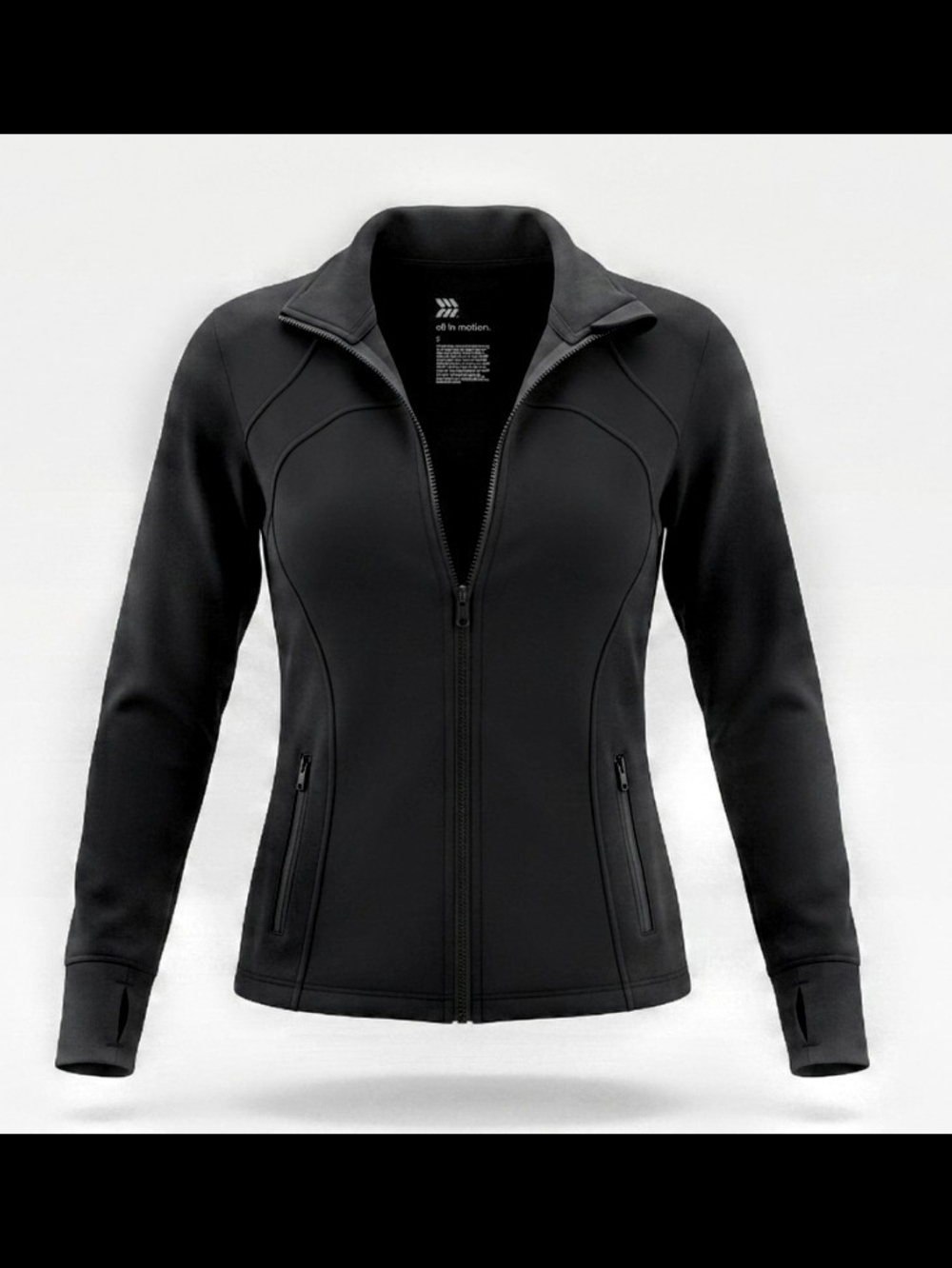 Chic Contoured Full-Zip Performance Jacket w/ Thumbholes